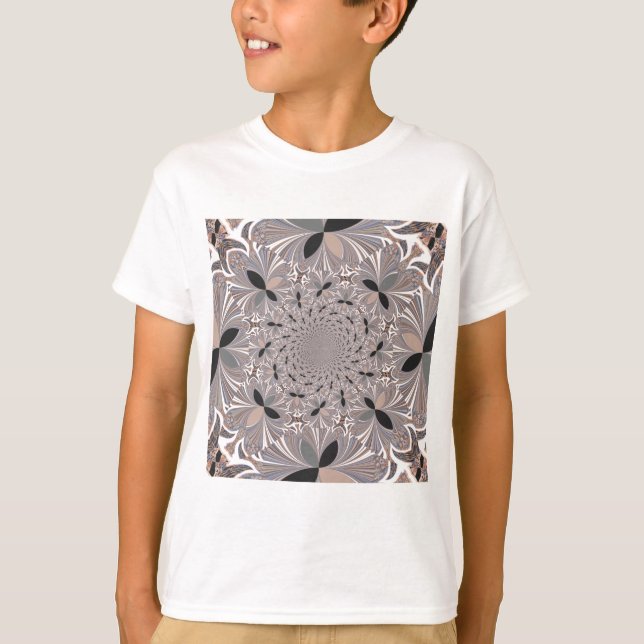Beautiful lovely ash grey kaleidoscope seamless  T-Shirt (Front)