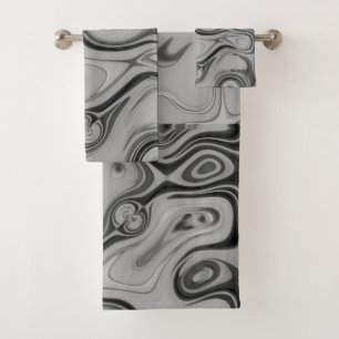  Beautiful Lovely Ash Grey Texture Colour Art Prin Bath Towel Set