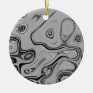  Beautiful Lovely Ash Grey Texture Colour Art Prin Ceramic Tree Decoration