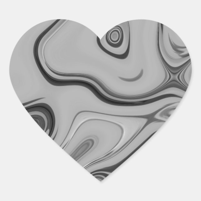  Beautiful Lovely Ash Grey Texture Colour Art Prin Heart Sticker (Front)