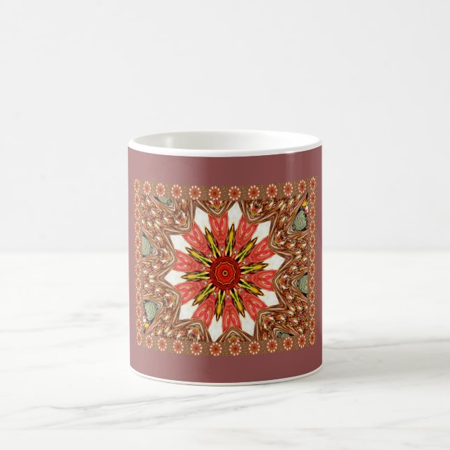 Beautiful Lovely Asian  traditional edgy pattern Coffee Mug (Center)