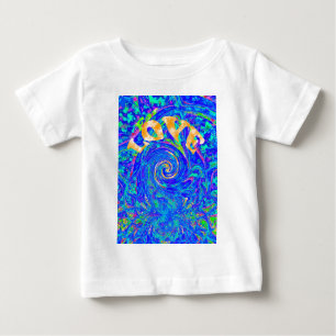 Beautiful Lovely Blue Love Print Flash vector art Baby T-Shirt