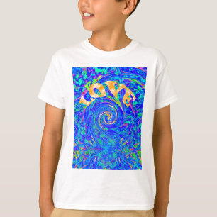 Beautiful Lovely Blue Love Print Flash vector art T-Shirt