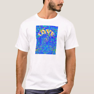 Beautiful Lovely Blue Love Print Flash vector art T-Shirt
