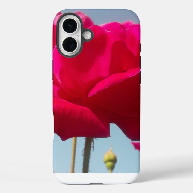 Beautiful Lovely Celestial Rose Red Against Blue  Case-Mate iPhone Case (Back)