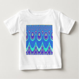 Beautiful Lovely Cyan Blue batik Print vector Art Baby T-Shirt