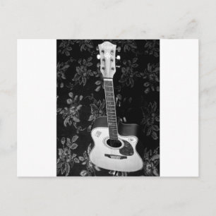Beautiful Lovely Guitar African Grayscale Motif Ar Postcard