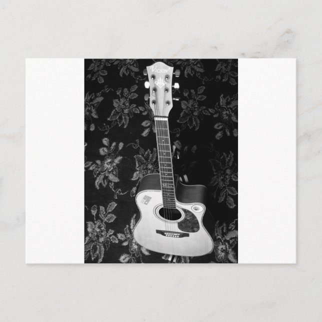 Beautiful Lovely Guitar African Grayscale Motif Ar Postcard (Front)