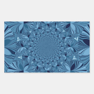 Beautiful Lovely Iridescent Blue Kaleidoscope Art  Rectangular Sticker