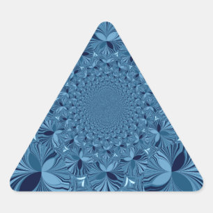 Beautiful Lovely Iridescent Blue Kaleidoscope Art  Triangle Sticker