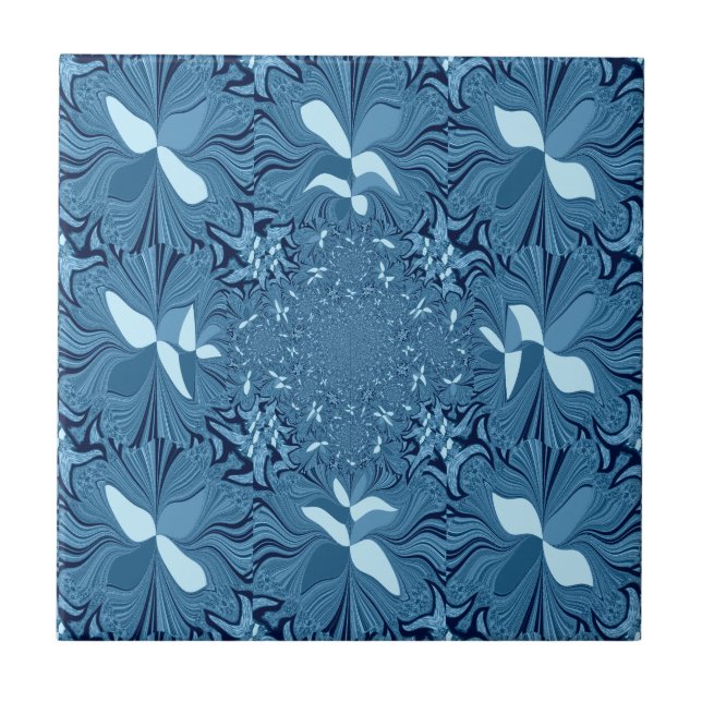 Beautiful Lovely Iridescent blue. pattern seamless Tile (Front)