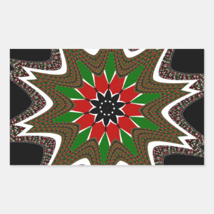 Beautiful Lovely Kenya Cultural Motif Geometrical  Rectangular Sticker