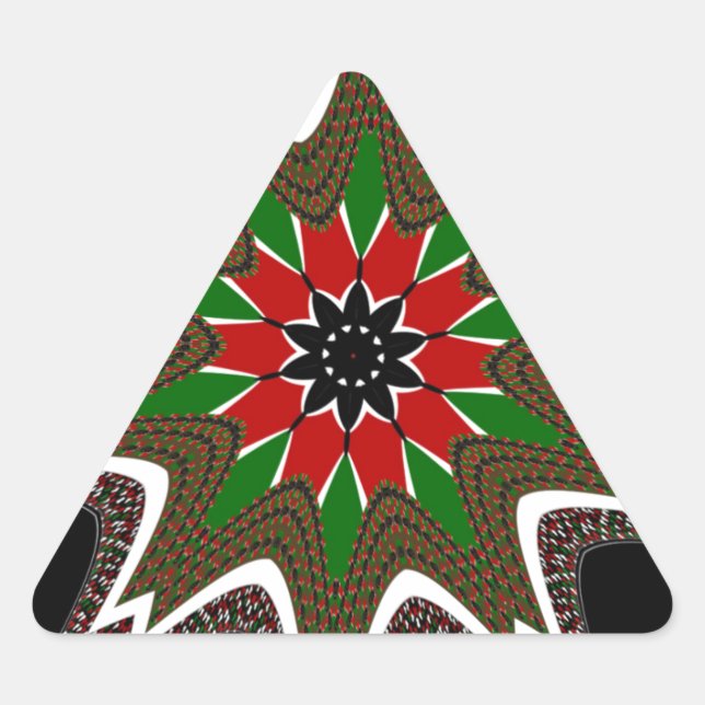 Beautiful Lovely Kenya Cultural Motif Geometrical  Triangle Sticker (Front)