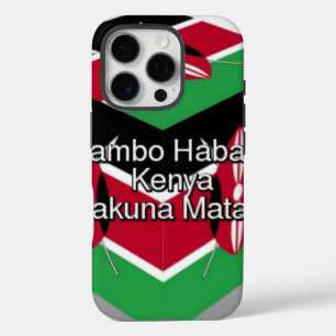 Beautiful Lovely Kenyan Flag Cube with Greeting  iPhone 16 Pro Case