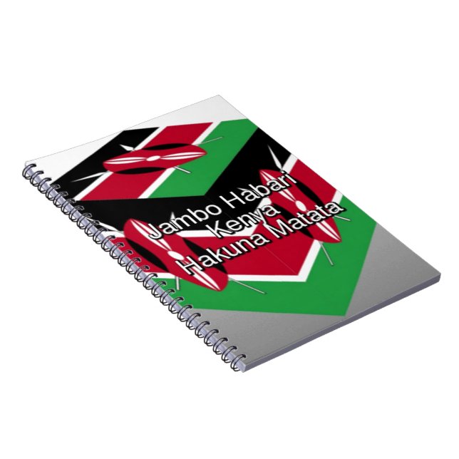 Beautiful Lovely Kenyan Flag Cube with Greeting  Spiral Notebook (Right Side)
