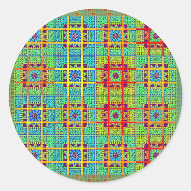 Beautiful Lovely Mayan  ethnic Print vector design Classic Round Sticker (Front)