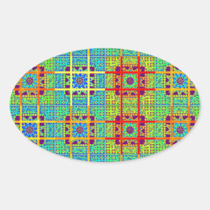 Beautiful Lovely Mayan  ethnic Print vector design Oval Sticker