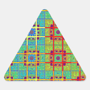 Beautiful Lovely Mayan  ethnic Print vector design Triangle Sticker
