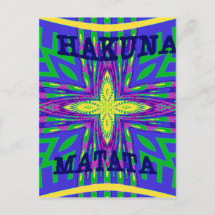 Beautiful Lovely Mombasa Kanga Hakunamatata Tribal Postcard