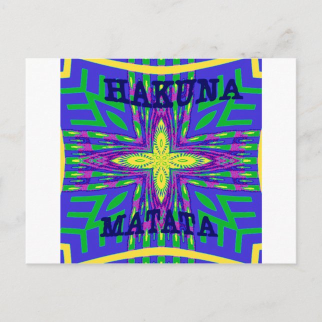 Beautiful Lovely Mombasa Kanga Hakunamatata Tribal Postcard (Front)