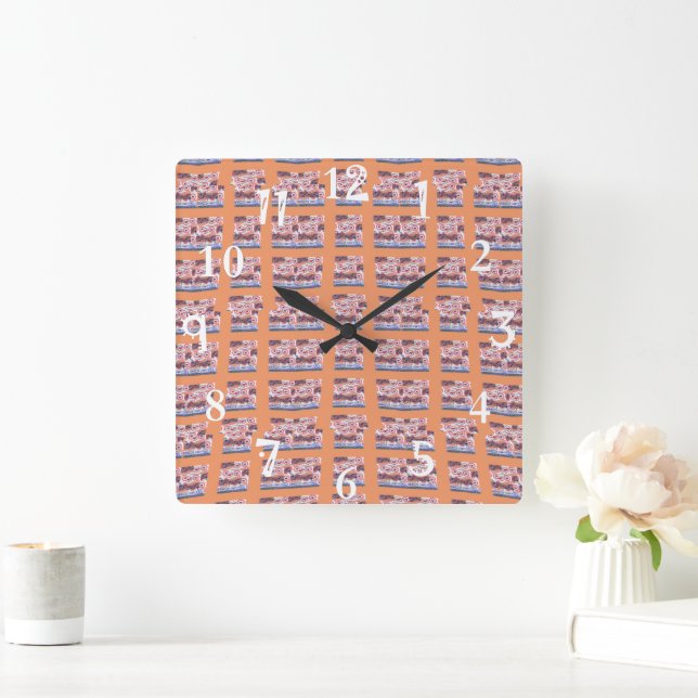Beautiful lovely nice heart sentimental heart feel square wall clock (Home)