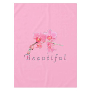 beautiful lovely pink orchid flowers table cloth. tablecloth