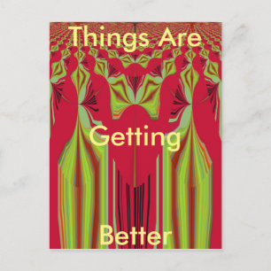 Beautiful Lovely Red and Yellow African Tribal Art Postcard