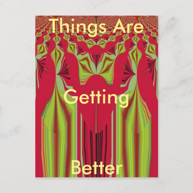 Beautiful Lovely Red and Yellow African Tribal Art Postcard (Front)