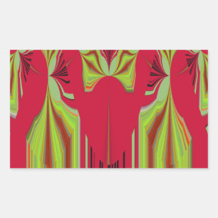 Beautiful Lovely Red and Yellow African Tribal Art Rectangular Sticker