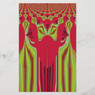 Beautiful Lovely Red and Yellow African Tribal Art Stationery