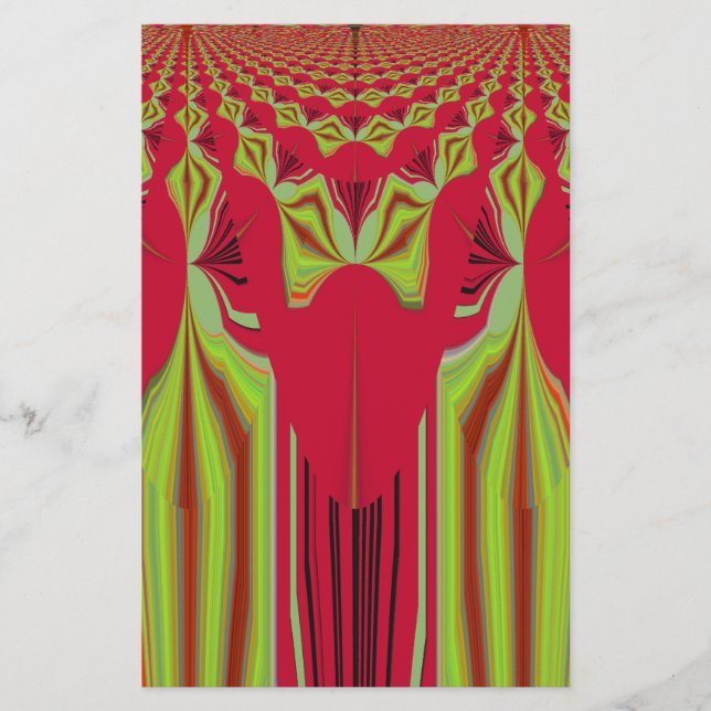 Beautiful Lovely Red and Yellow African Tribal Art Stationery (Front)