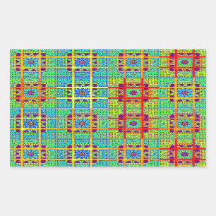 Beautiful Lovely South African Tribal Print vector Rectangular Sticker