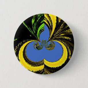 Beautiful Lovely South African Yellow and Blue Art 6 Cm Round Badge