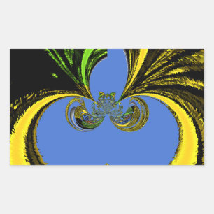 Beautiful Lovely South African Yellow and Blue Art Rectangular Sticker