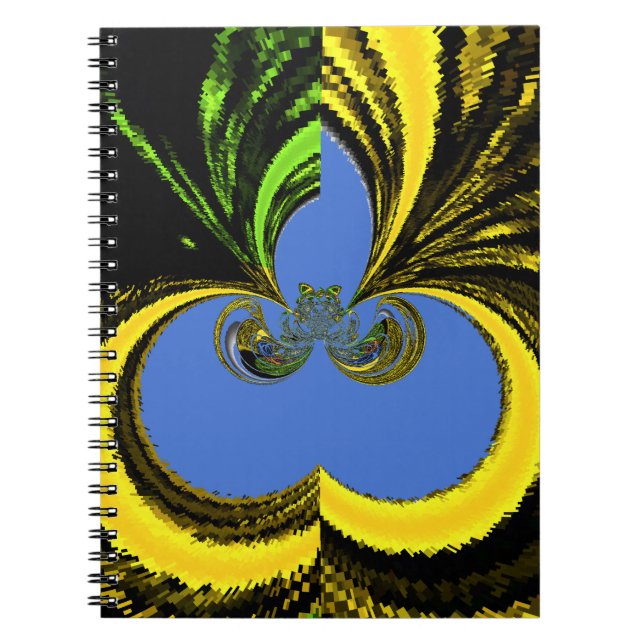 Beautiful Lovely South African Yellow and Blue Art Spiral Notebook (Front)