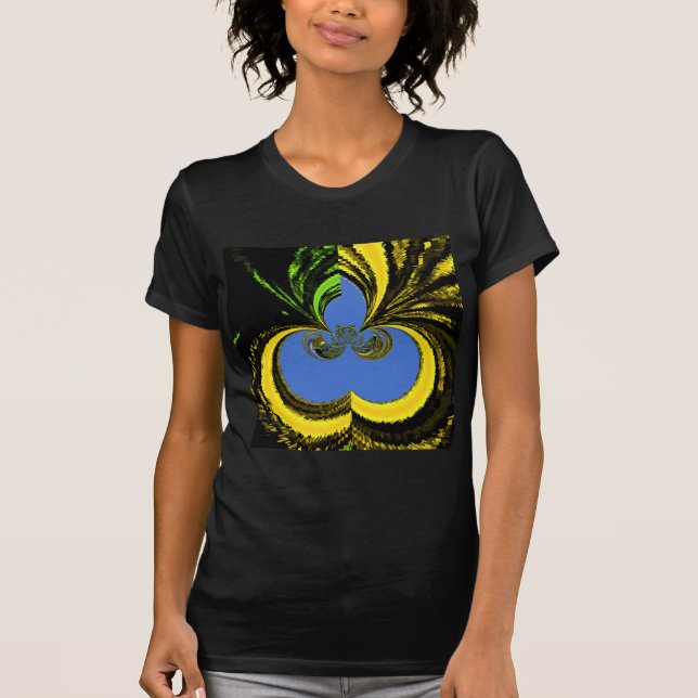 Beautiful Lovely South African Yellow and Blue Art T-Shirt (Front)