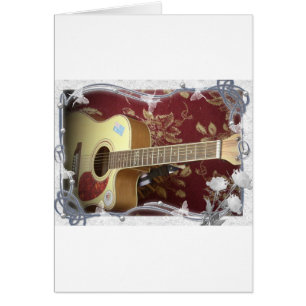 Beautiful Lovely Vintage Guitar on African Motif