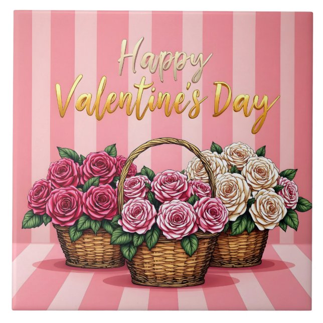 Beautiful Luxury Floral Love Popular Collection Tile (Front)