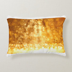 Beautiful luxury golden red glitter background. decorative cushion