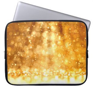 Beautiful luxury golden red glitter background. laptop sleeve