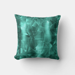 Beautiful Luxury Teal Geometrical Pattern Pillow