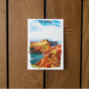 Beautiful Madeira Landscape View Illustration Postcard