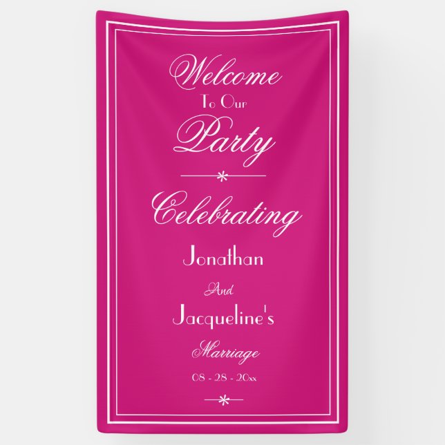 Beautiful magenta chic photo prop Wedding Backdrop Banner (Vertical)