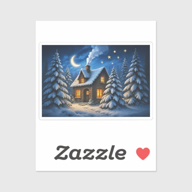Beautiful magic Christmas forest and house (Sheet)