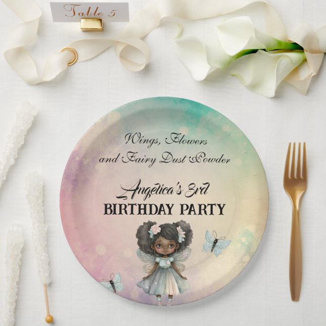 Beautiful Magical Fairy Birthday Paper Plate (Wedding)