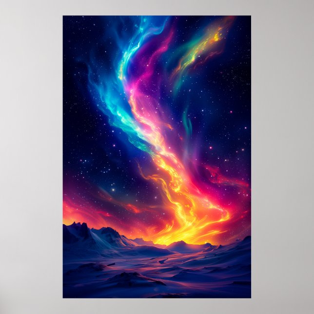 Beautiful Magical Northern Lights Poster (Front)