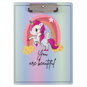 Beautiful magical unicorn clipboard