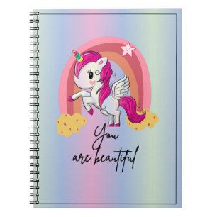 Beautiful magical unicorn notebook
