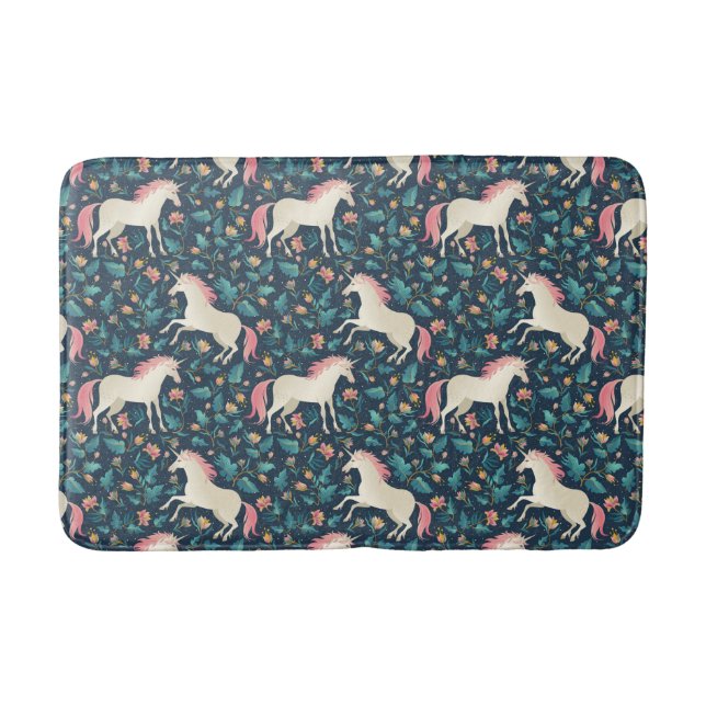 Beautiful Magical Unicorn Pattern Bath Mat (Front)