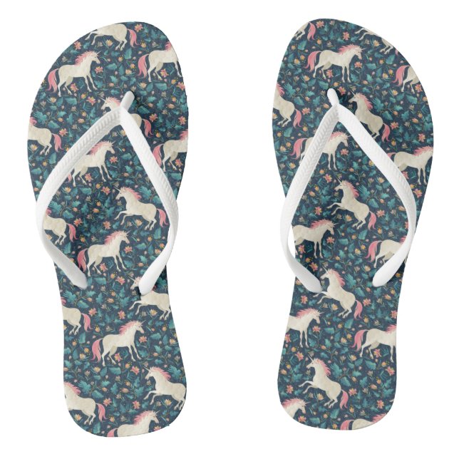 Beautiful Magical Unicorn Pattern Jandals (Footbed)